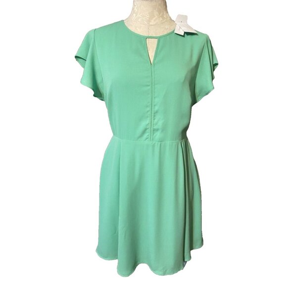 Banana Republic Dress Green 6 Small Short Sleeve A Line NWT Washable NEW - Picture 1 of 6